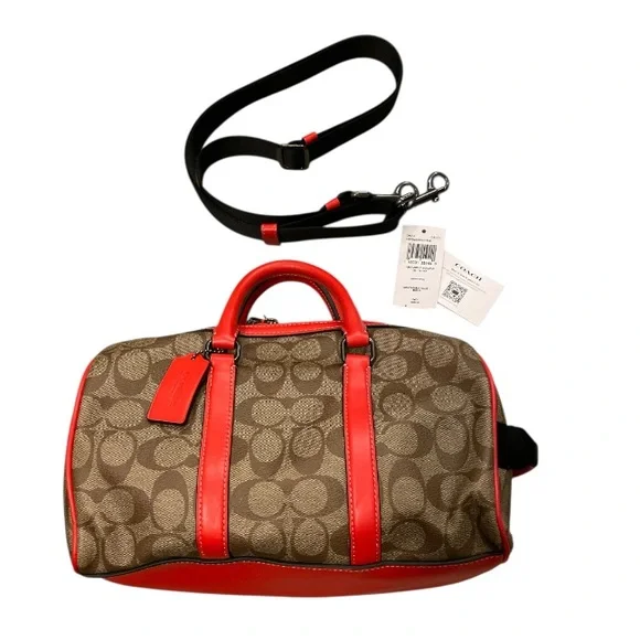 Coach Brown and Red Men's Bag - Picture 1 of 9